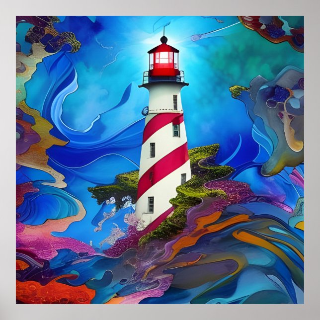Farol num Poster de tempestade (Frente)