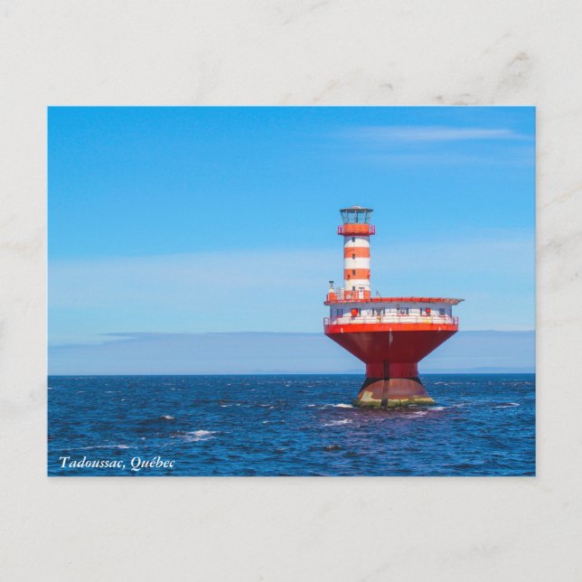 Farol offshore de Tadoussac, Cartão postal de Québ (Frente)