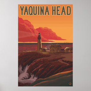 Farol principal de Yaquina, Oregon - poster de