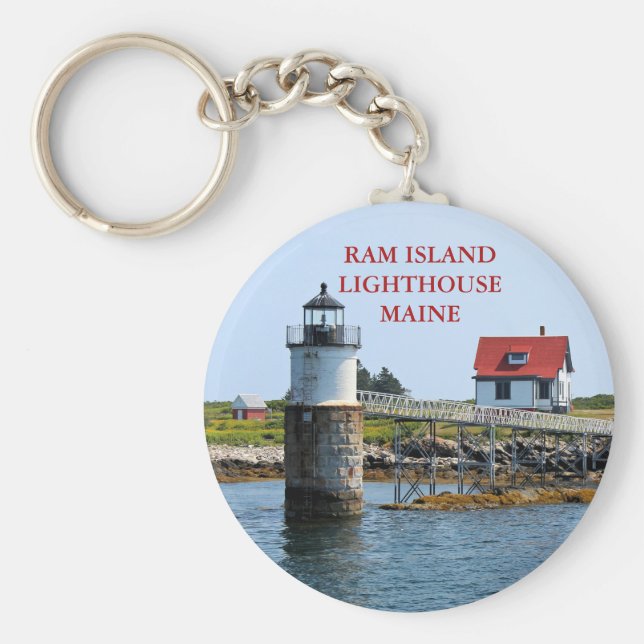 Farol Ram Island, Maine Chaveiro (Frente)