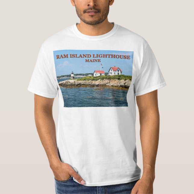 Farol Ram Island, Maine T-Shirt (Frente)