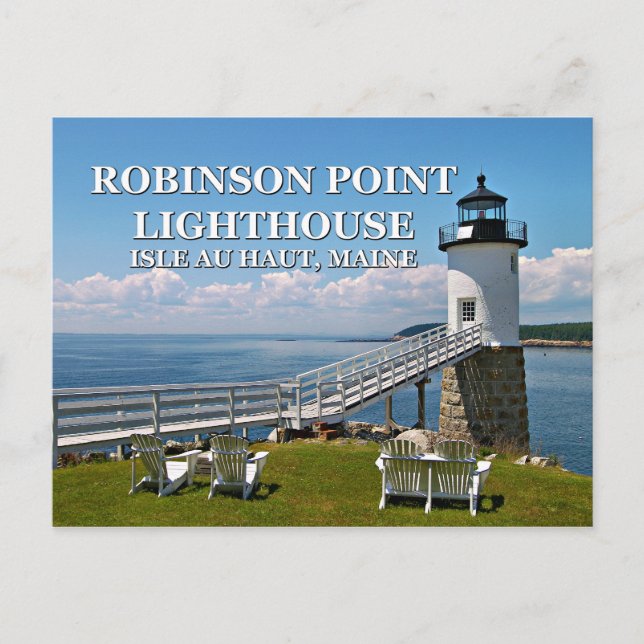 Farol Robinson Point, cartão postal do Maine (Frente)