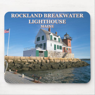 Farol Rockland Breakwater, Maine Mousepad