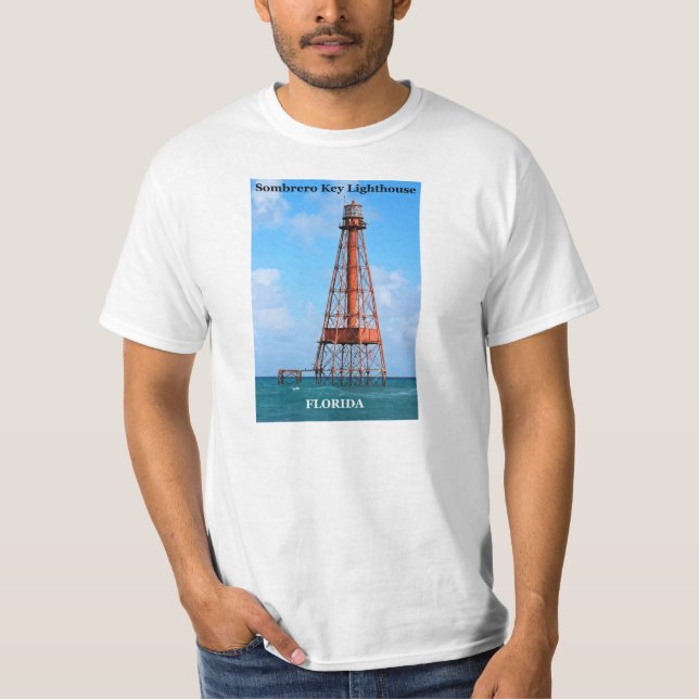 Farol Sombrero Key, Flórida T-Shirt (Frente)