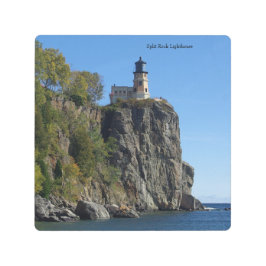 Farol Split Rock de impressão de metal de praia