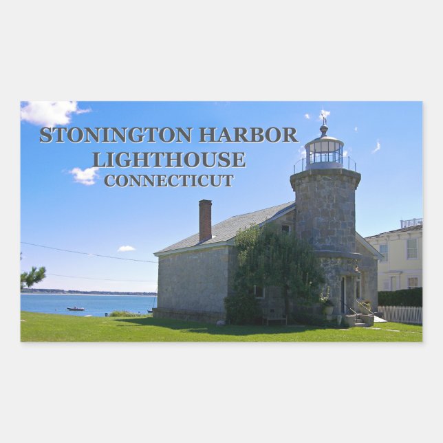 Farol Stonington Harbor, adesivos Connecticut (Frente)