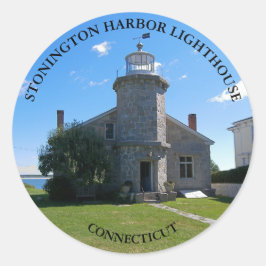 Farol Stonington Harbor, adesivos redondos CT