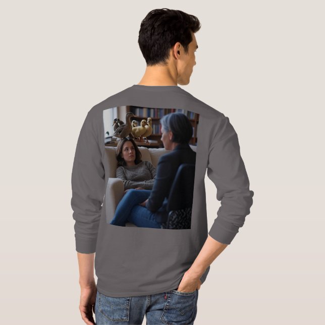 Fascinação Com Patos homens cinza camisa longa cos (Parte Traseira Completa)