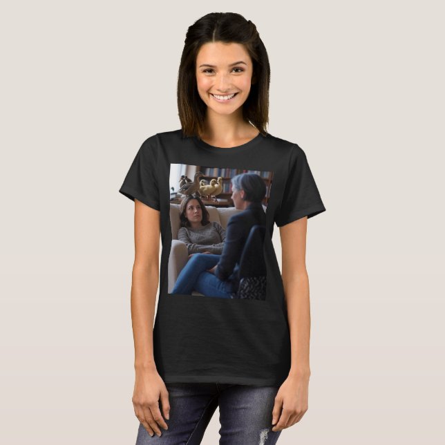 Fascination With Ducks women black T-shirt (Frente Completa)