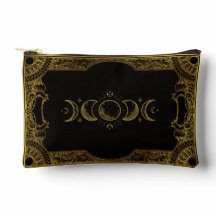 Fases da Lua Celestial Ornamentada a Ouro Vintage 