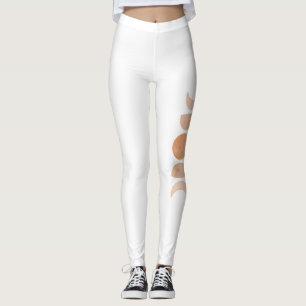 Fases da Lua Rosa em Leggings de Yoga Branca