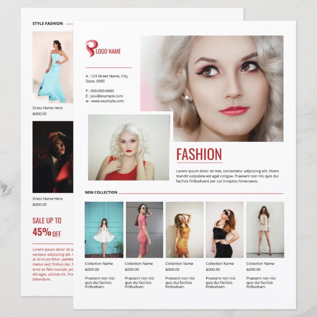 Fashion Product Promotion Flyer Template (Frente/Verso)