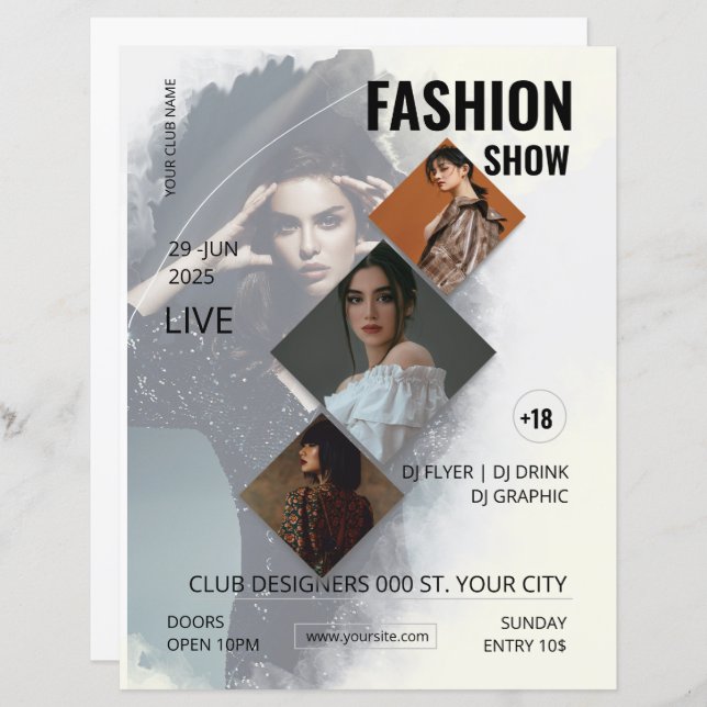 Fashion Show Flyer Template  (Frente/Verso)