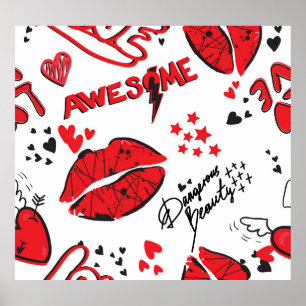 Fashion Sketch Glamor: Impressão de menina.