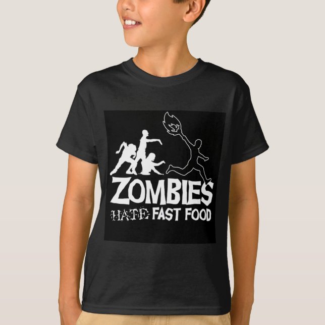 Fast food do ódio dos zombis: t-shirt (Frente)