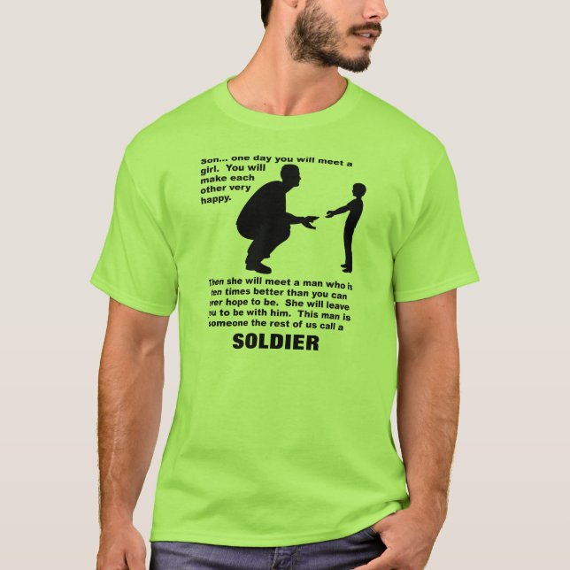 Fatherch Advice Soldier Pride Engraçado T-Shirt (Frente)