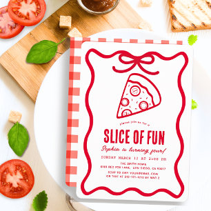 Fatia de Diversão Convite de Aniversário de Pizza 