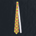 Fatia de melancia de frutado, gravata de impressão<br><div class="desc">Uma gravata de impressão do pescoço de melancia frutado durante o verão. Design alegre com fatias de melão. Padrão de fruta tropical com fundo amarelo ou de outra cor. Divertido para o casamento de destino de praia,  festa de verão e muito mais.</div>
