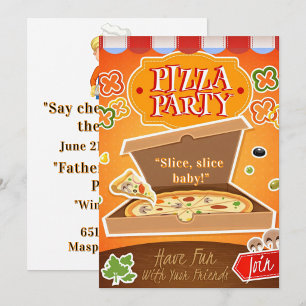 Fatia, Fatia Bebê! Convite de Festa de Pizza
