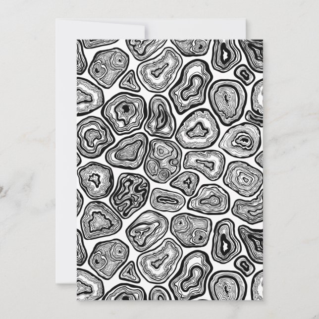 Fatias de agato em preto e branco (Frente)