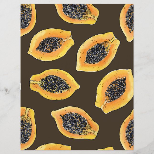 Fatias de Papaya em castanho escuro (Frente)