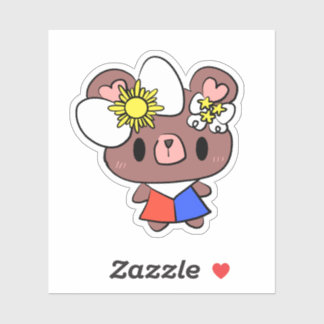 Fato de Urso com Bandeira Filipina Kawaii Adesivo