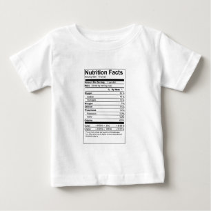 Fatos da nutrição - camisa do bebê da química