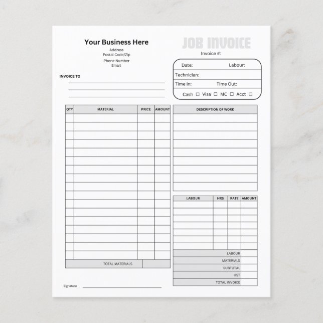 Fatura de Pequena Empresa  (Frente)