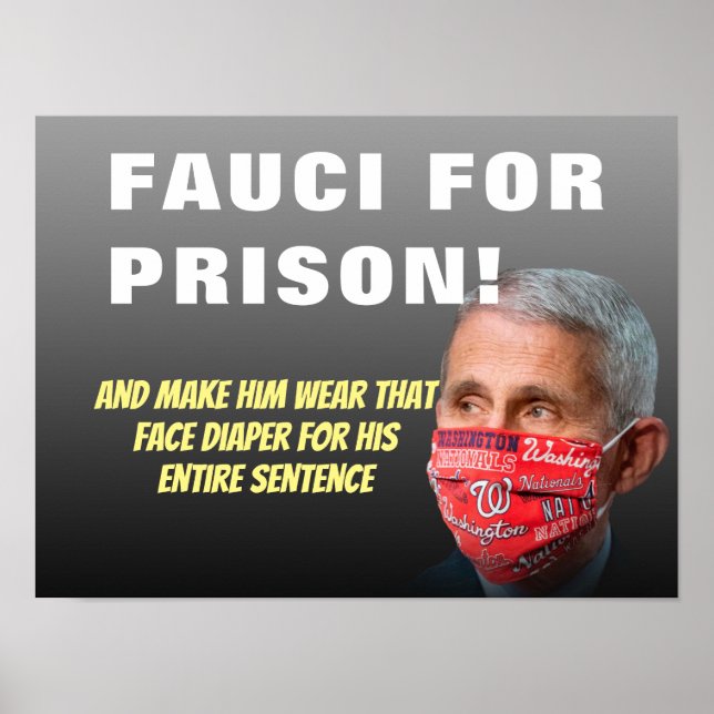 Fauci Pela Prisão - Anti Anthony Fauci Poster (Frente)