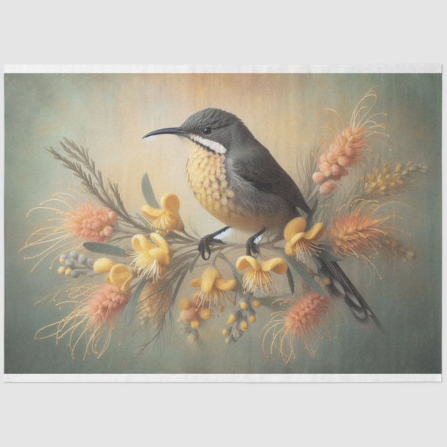 Fauna De Aves De Papel Tecidos De Descolagem (Frente )