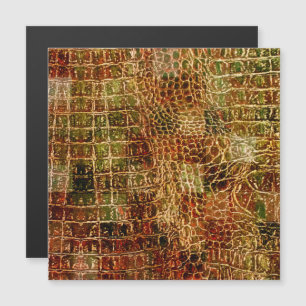 Faux Alligator Animal Pele Couro Vermelho Castanho