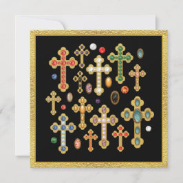 Faux Birthstone Croses and Loose Gems on Black
