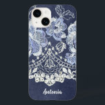 Faux Blue Velvet e Simulado Bordados de rendas<br><div class="desc">Este belo caso tem uma aparência simulada de veludo azul escuro e azul claro e azul claro e um aspecto de cadinho branco. Essa design antiquada compensa as linhas heteros da capa de telefone, dando ao caso um olhar feminino vintage. Observe que a imagem é apenas impressa, e não há...</div>