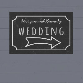 Faux Chalkboard Wedding Direction Poster
