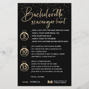 Faux Dourado Bachelorette Scavenger Hunt