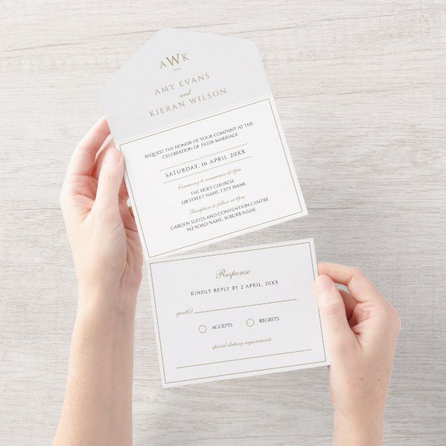 Faux Dourado Elegant Calliografia Rasgada (Aba destacável)