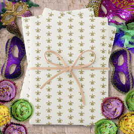 Faux Dourado FleurDeLis sobre o Marfim