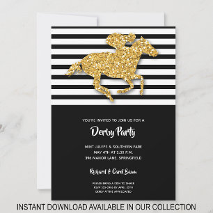 Faux Dourado Horse & Stripes Derby