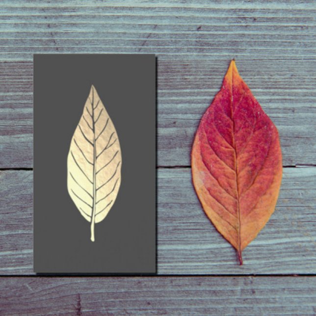 Faux Dourado Leaf Cartão de visita (Criador carregado)