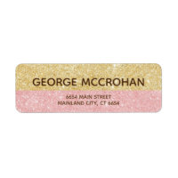Faux Dourado Rosa Brilho Folha de Rosa Etiqueta de