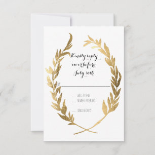 Faux Dourado RSVP Laurel Wreath Olive Leaf Branch