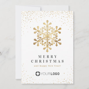 Faux Dourado Snowflake Cartões de Natal de negócio