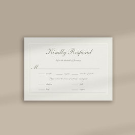 Faux Embossed Formal Elegante RSVP