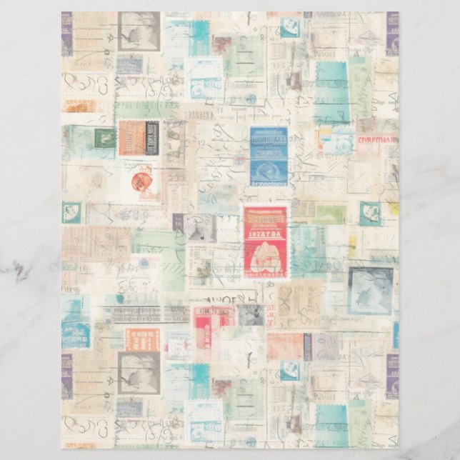 Faux Fantasy Postage Stamp Collage 1 (Verso)