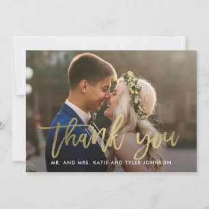 Faux Foil do Cartões de agradecimentos de Casament