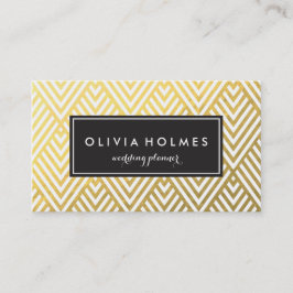 Faux Foil Dourado Chevron - Cartão de visita