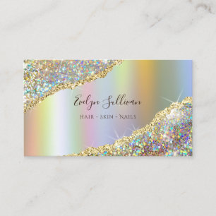 Faux Glitter e Holographic Cartão de visita