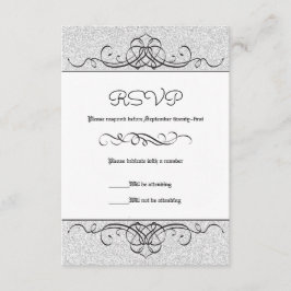 Faux Glitter Formal Vintage Flourish - Placa RSVP