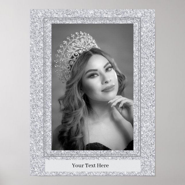 Faux Glitter Personal Portrait Poster (Frente)