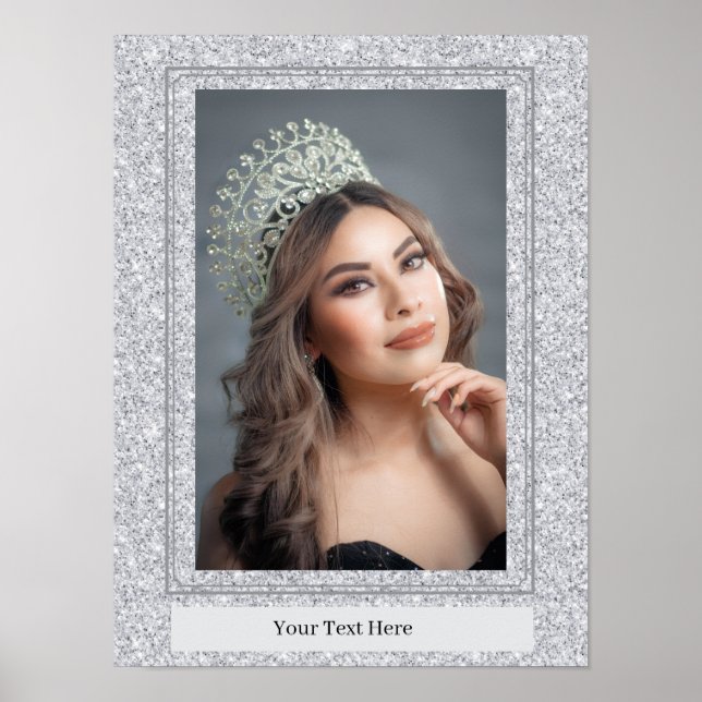Faux Glitter Personal Portrait Poster (Frente)